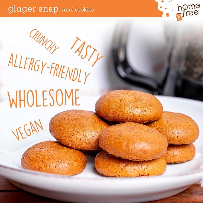 Homefree Mini Ginger Snap Cookies, Gluten Free, Nut Free, Vegan, School Safe and Allergy Friendly Snack, 5 oz. (Pack of 1)