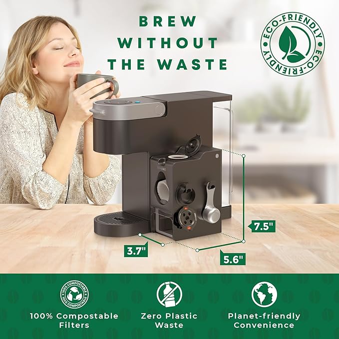 SavePod Coffee Pod Maker with Reusable Coffee Pods, Compatible with Keurig and K-Cup Coffee Machines, Smart, Easy to Use & Convenient ??Fits Most Brewers ??Includes Scoop & 100 Paper Filters (Black)