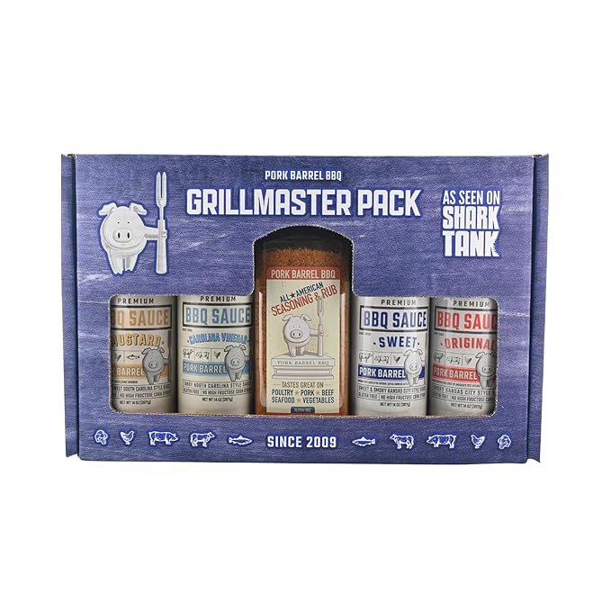 BBQ Sauce & Spices Seasoning Gift Sets I Dad Gifts I Pork Barrel BBQ Sauce Spices and Seasonings Sets Rub Gift Packs I Great on Steaks and Chicken Wings I Gluten Free and Keto Friendly