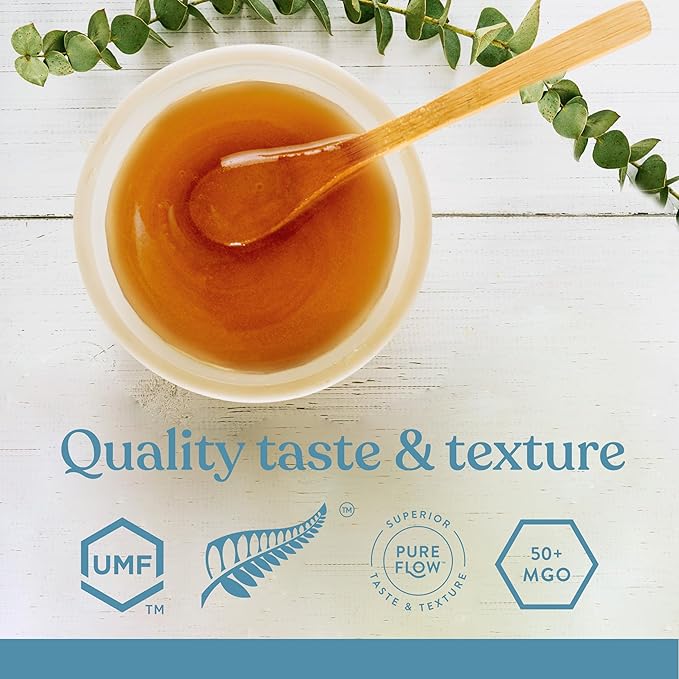 100% Pure New Zealand Honey - MGO 50+ Multifloral Mānuka Honey, Raw Mānuka, 17.6 Ounce (500g) (Pack of 1)