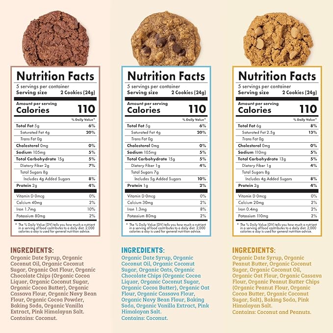 Skout Organic Soft Baked Cookie Variety Pack (3 Pack) | Soft Baked Cookies | Plant-Based | Vegan | Gluten, Dairy, & Soy Free (3 Pack, Variety)
