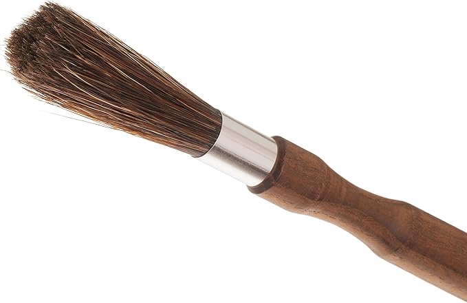 Redecker Natural Pig Bristle Espresso Maker Brush with Oiled Thermowood Handle, 8-1/8-Inches