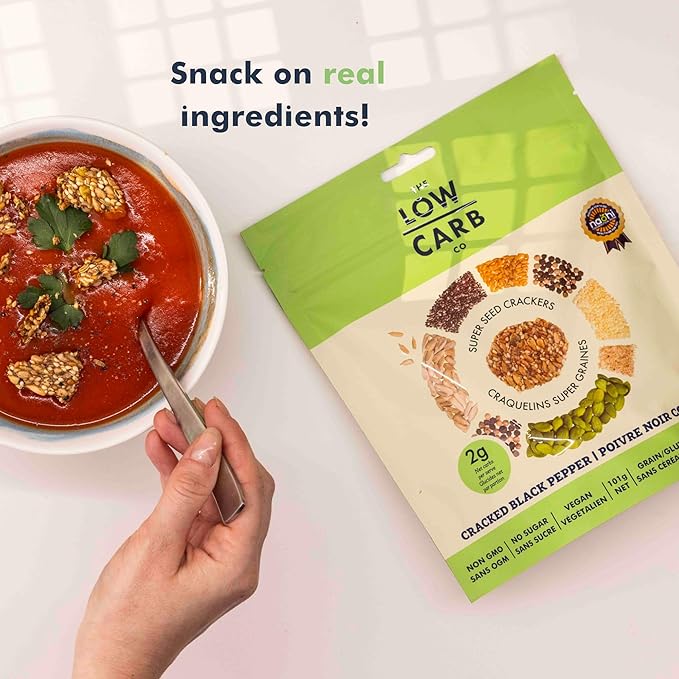Super Seed Crackers, Gluten Free & Keto Friendly Healthy Snacks, Vegan, Zero Sugar, Paleo & Diabetic Friendly, Nut Free, 20g High Protein, 18g High Fiber, 3.56oz Each, 3-Pack, Cracked Black Pepper