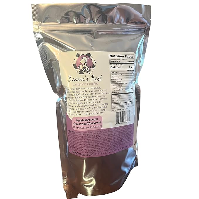 Bessie?셲 Best Lactation Pretzels | Ranch Flavored Pretzels | Milk Boosting Lactation Snacks | Increase Milk Supply | Breastfeeding Cookies Alternative | Breastfeeding Snacks | 1 lb Bag