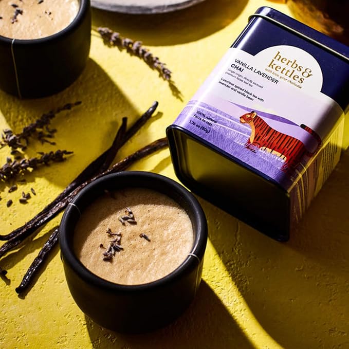 Herbs & Kettles Chai Combo Set | Masala Chai, Rose Cardamom Chai & Vanilla Lavender | Gourmet Loose Leaf Tea for Tea Lovers | Premium Indian Tea Collection for Birthdays, Holidays & Special Occasions