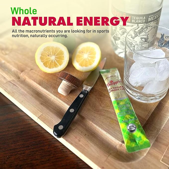 UnTapped Salted Citrus Infused Vermont Maple Syrup Packets for Athletes, Box of 20 - 1 fl oz | Pure Maple Syrup with Refreshing Citrus Flavor and Sea Salt for Endurance Energy | Fuel to Keep You Running Longer