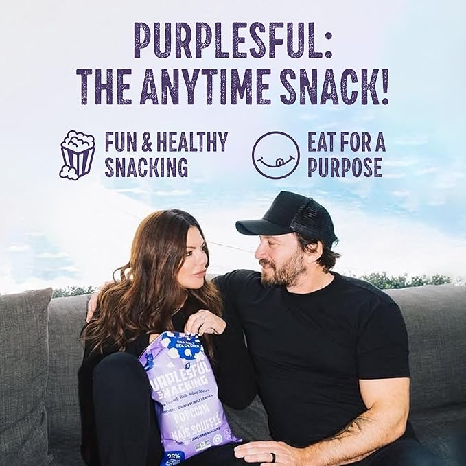 Purplesful Purple Corn Popcorn, Silkier, Creamier & Healthy Popcorn, Vegan-Friendly, Non-GMO, Flavorful Popped Corn Gourmet Snack, Variety, Big Bulk Pack - 4.8 Oz Per Pack (Pack of 3)