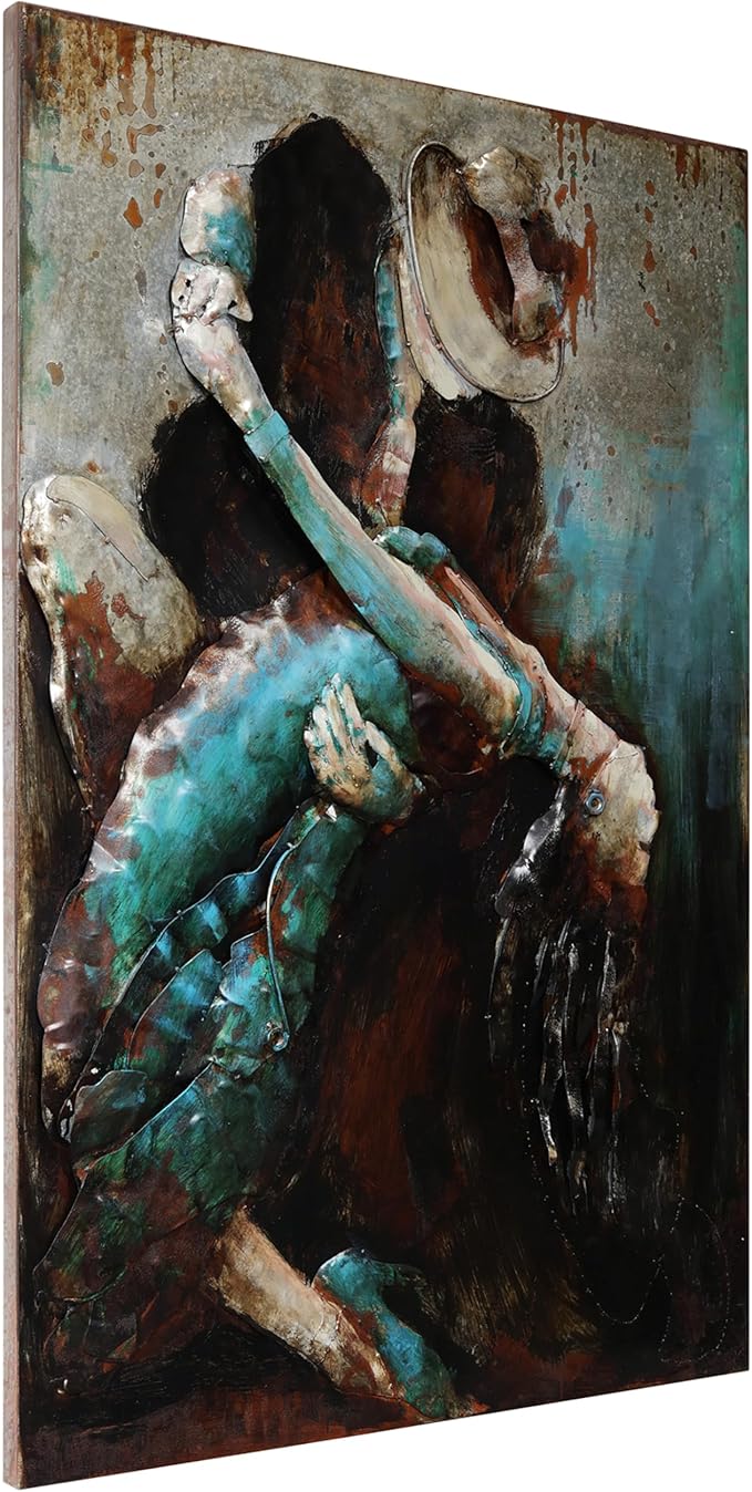 Empire Art Direct Ballroom Dancers Mixed Media Iron Hand Painted Dimensional Wall Art, 48" x 32" x 2.4", Ready to Hang