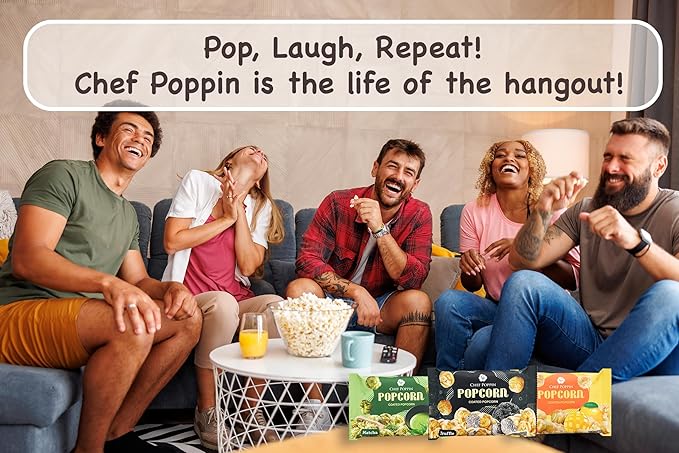 CHEF POPPIN Asian-Style Gourmet Flavored Popcorn, Non-GMO Corn, All Natural, Truffle, 50g, 1.76 oz