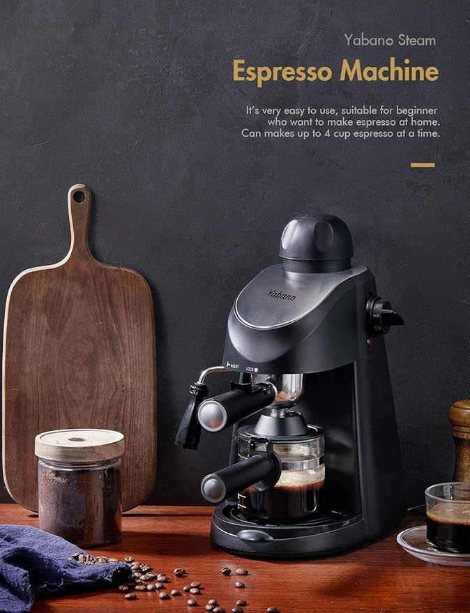 Yabano Espresso Machine, 3.5Bar Espresso Coffee Maker, Espresso and Cappuccino Machine with Milk Frother, Espresso Maker with Steamer