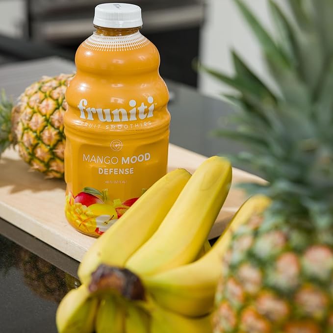 Fruniti Mango Smoothie Mix - Immunity + Antioxidants - No Sugar Added - Vitamin C, Zinc, & Echinacea - Pineapple, Apple, Banana, Mango Purée - Makes 24 Smoothies