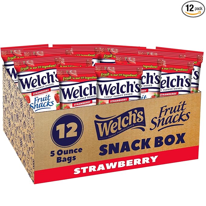 Welchs Strawberry Fruit Snacks, 5-Ounce (Pack of 12)