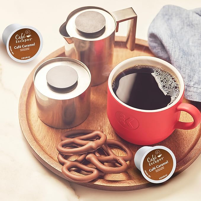 Cafe Escapes Cafe Caramel, Keurig Single-Serve K-Cup Pods, 96 Count