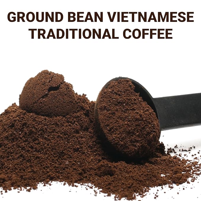 doanhdang - 17 Oz Traditonal Vietnamese Coffee Blend, Arabica, Robusta, Culi with Caramel Ground Coffee, Espresso & Brew, Origin from Vietnam, Whole Med Roast Ground, Pack of 1, Phin Filter Included