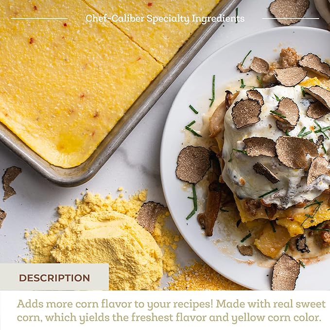 Fresh & Wild | Sweet Corn Powder | Milled Dried Sweet Corn Flour Kernels | Natural Coloring, Flavoring, and Decoration | For Momofuku Milk Bar Corn Cookies | 8 oz | Gourmet, Chef-Inspired Ingredients