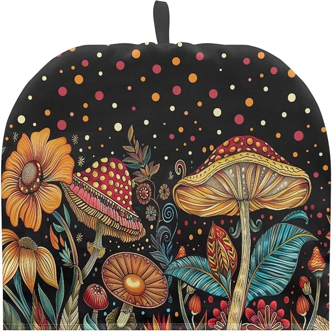 Mushroom Print Tea Cozy Cover Warmth Keep Tea Kettle Cover Teapot Cozy Tea Pot Cozies Heat Resistant Teapot Protector Home Kitchen Accessories D챕cor