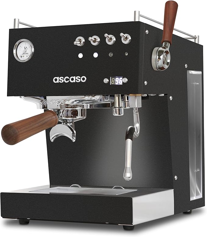 Ascaso Steel DUO PLUS Espresso Machine | PID | Programmable | Volumetric Controller | Dual Thermoblock | 120V | (Black)