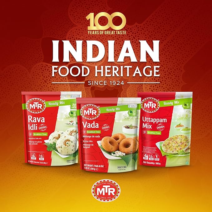 MTR Instant Vada Mix - Ready to Cook Authentic Indian Breakfast, Lunch, Dinner or Snack Meal - No Added Preservatives - A Quick & Easy Recipe Suitable for Vegetarians - (200g, Pack of 6)