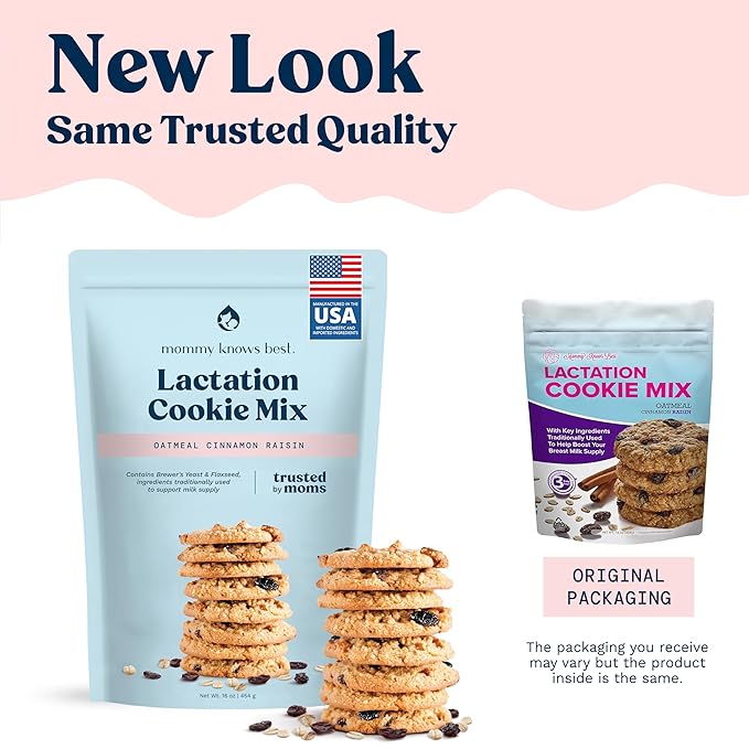 Lactation Cookies Mix - Oatmeal Breastfeeding Cookie Supplement Support for Breast Milk Supply Increase (Cinnamon Raisin, 1 Pound (Pack of 1))