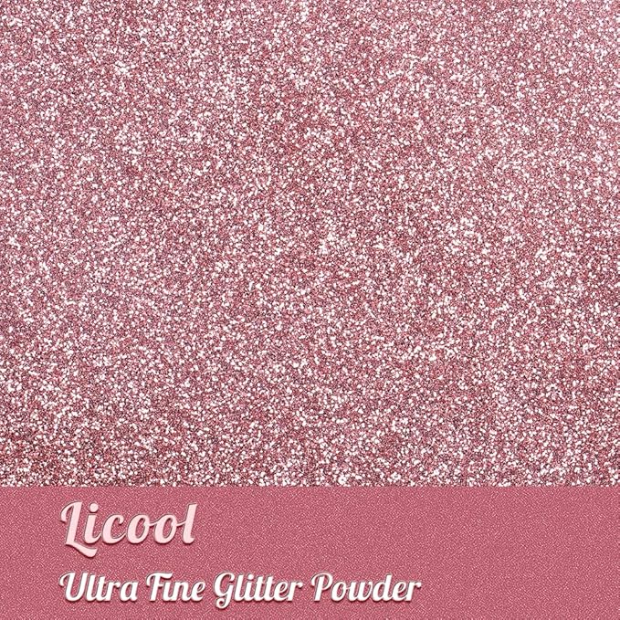 Fine Glitter for Nail Art, 100g/3.5oz Extra Fine Powder Packs for Epoxy Resin Art, Craft for Tumblers Candle Slime Making, Festival Body Face Eyeshadow Nail (Rose Blush)