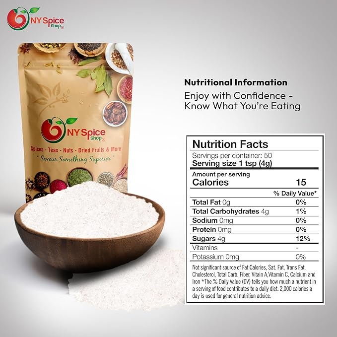 NY Spice Shop White Sanding Sugar - 1 Pound Sweet Colorful Edible Sprinkles For Candy Dish - Sugar Sprinkles For Cake Decorating Cookies Basket & Dishes