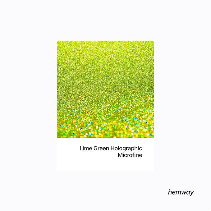 Hemway Premium Glitter Shaker - Lime Green Holographic | 125g Microfine Metallic Flake Sequins for Resin & Epoxy Crafts | Craft Supplies for Tumblers, Festival, Art