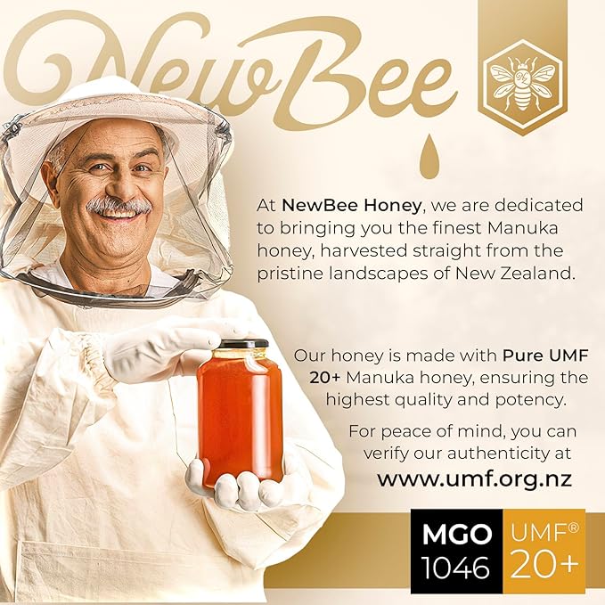 Manuka Honey Lozenges, 16 Count Made W/UMF 20+, MGO 1046 New Zealand Manuka Honey, UMF Certified, Monofloral, Traceable from Hive to Hand
