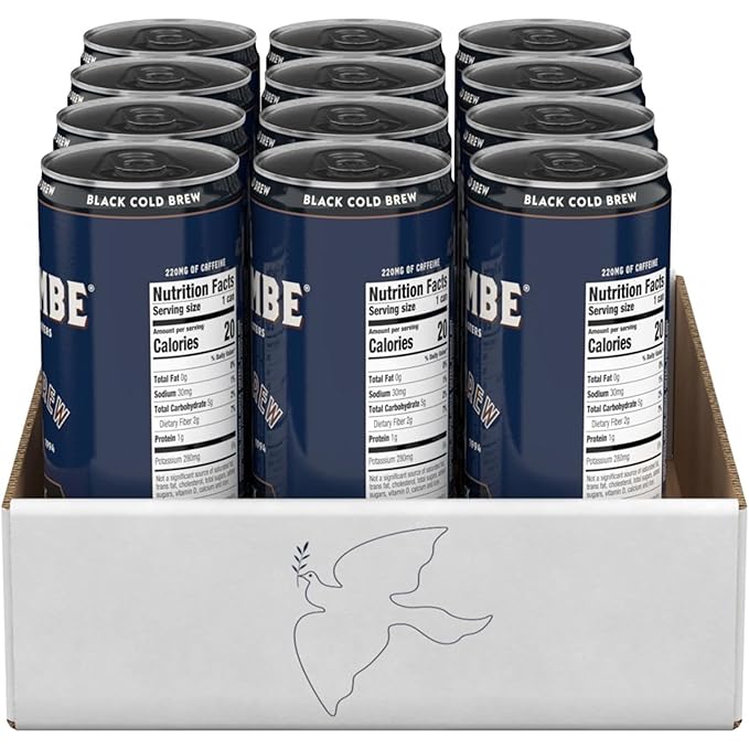 La Colombe Coffee, Cold Brew Black, Unsweetened, 11 fl oz Cans (Pack of 12), Coffeehouse Quality, Natural Sweetness, Specialty Grade Coffee Beans, Ready-to-Drink On-the-Go