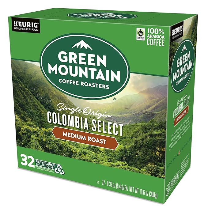 Green Mountain Coffee Roasters Colombia Select Coffee, Keurig Single-Serve K-Cup pods, Medium Roast, 32 Count