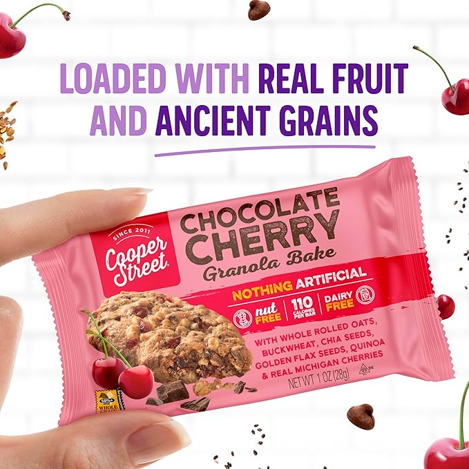 Cooper Street Cookies Chewy Granola Bakes, Chocolate Cherry, 1 Ounce (18 Count)