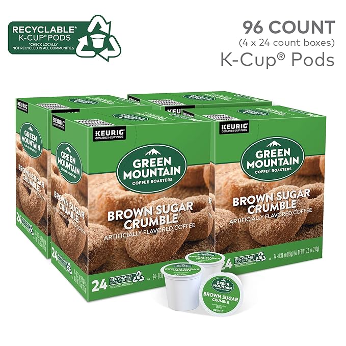 Green Mountain Coffee Roasters Brown Sugar Crumble Coffee, Keurig Single Serve K-Cup Pods, 96 Count