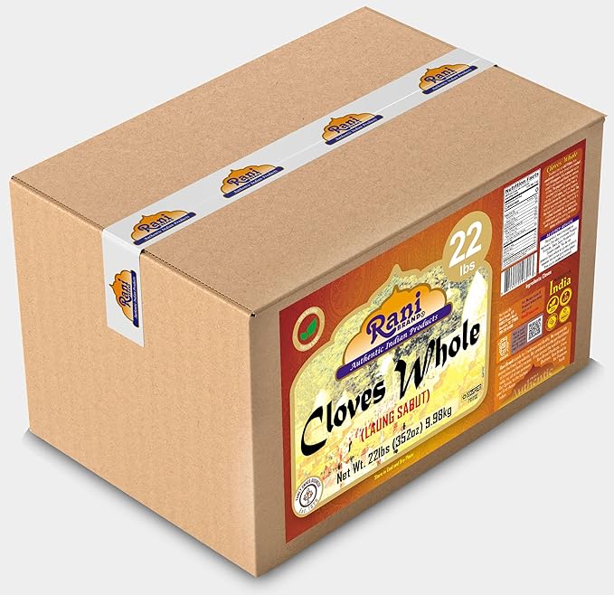 Rani Cloves Whole (Laung) 352oz (22lbs) 9.98kg, Bulk Box, Great for Food, Tea, Pomander Balls and Potpourri, Hand Selected, Spice ~ All Natural | NON-GMO | Kosher | Vegan | Gluten Friendly