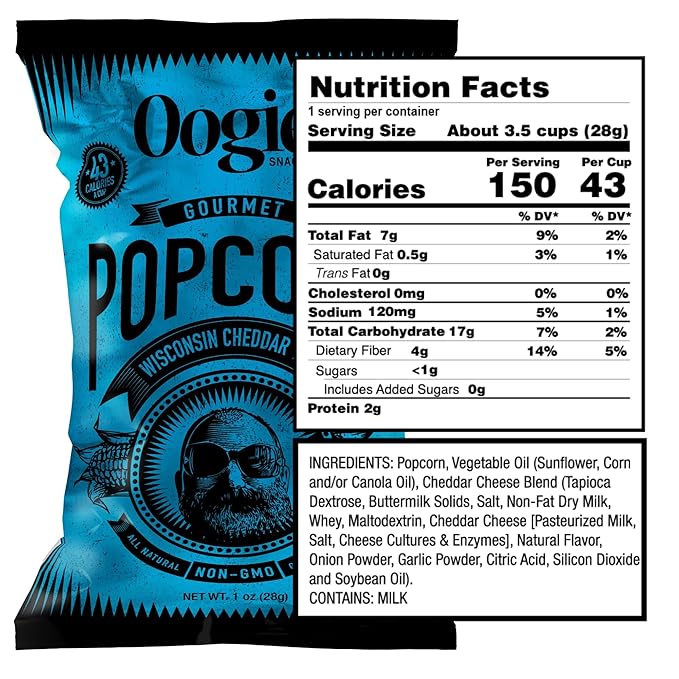 Oogie's Gourmet Popcorn | 18 Pack | Variety Flavor Pack | Gluten Free Popcorn Snacks | 1oz Individual Bags