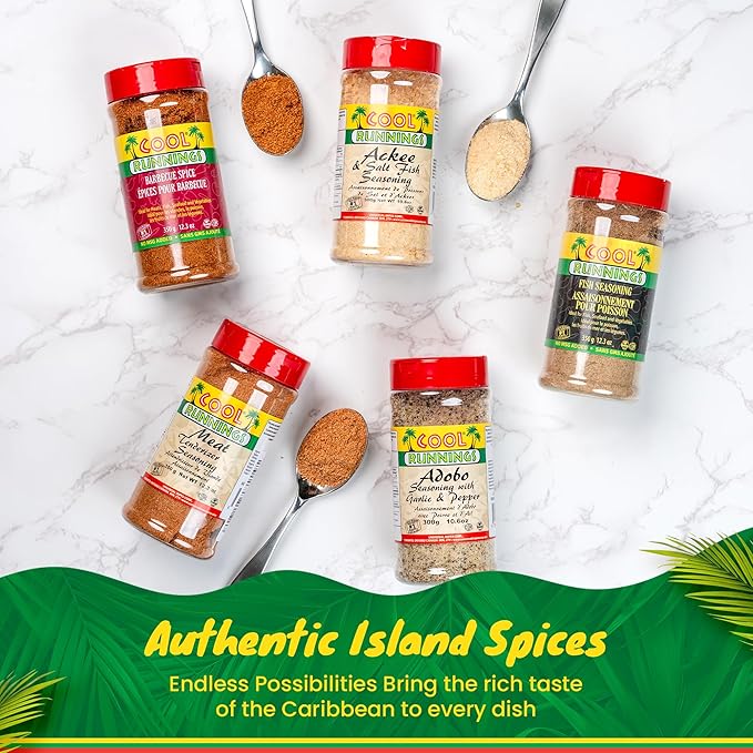 Cool Runnings Ackee & Saltfish Seasoning 300g - Perfect Caribbean Blend for Authentic Jamaican Breakfast and Brunch Dishes, Ideal for Saltfish, Ackee, and Vegetables