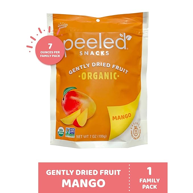 Peeled Snacks Organic Dried Fruit ??Healthy, Vegan Snacks for On-the-Go Lunch and More Mango 7 Oz (Pack of 1)