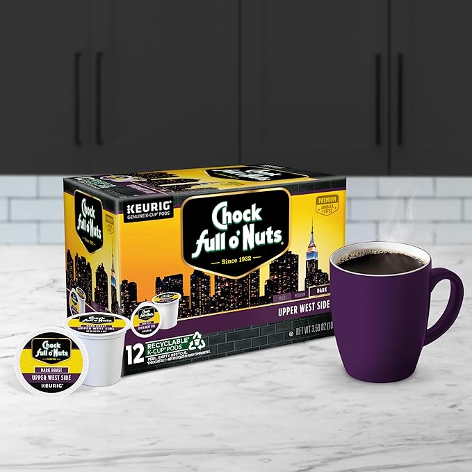 Chock full o’Nuts Variety Pack Keurig K-Cup Pods for Keurig Brewers – Premium Arabica, Mild, Medium and Dark Roast – Single Serve – 4 Packs of 12 K-Cup Pods