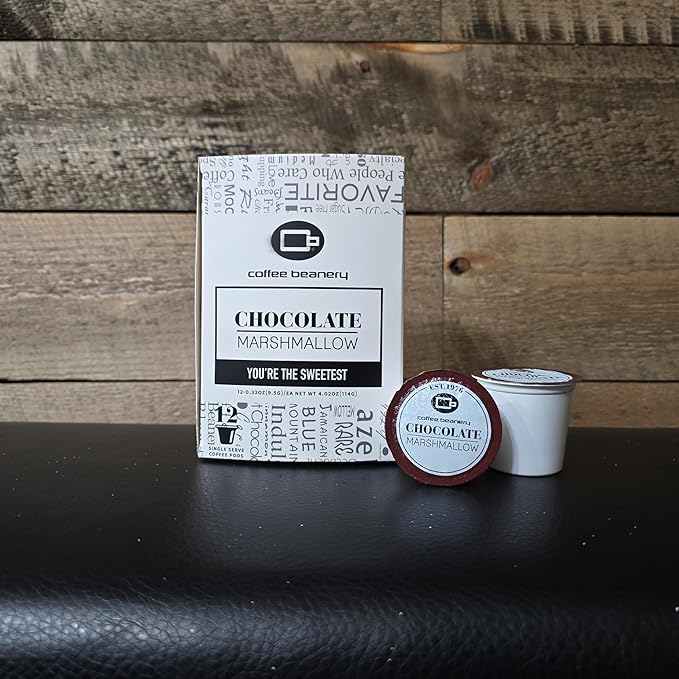 Coffee Beanery Chocolate Marshmallow Coffee Pods | 12ct Medium Roast | 100% Specialty Arabica | Gourmet Flavored Pods