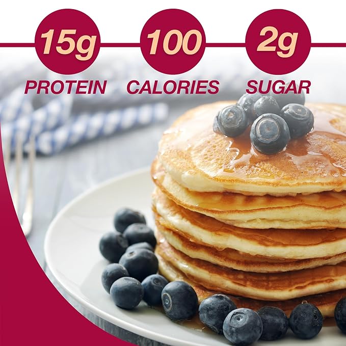 ProtiDIET Blueberry Protein Pancakes - Low Sugar, Low Fat, High Protein Snacks for Adults - Nutritious Meal Replacement - Perfect On-the-Go Protein Pancake Mix - 7 Blueberry Pancakes Per Box