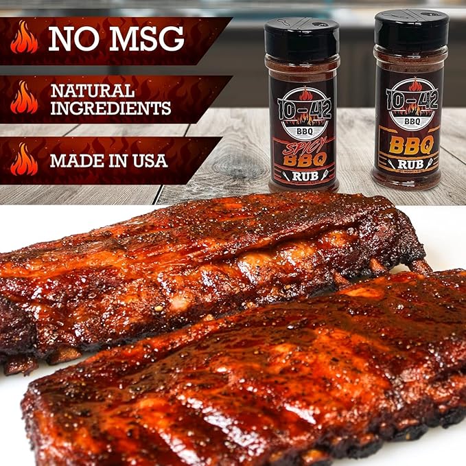 10-42 BBQ Brisket Rub (NO MSG, 0 Calorie) | All-Natural Spice Seasoning for Steak, Rib, Meat | Beef Brisket Seasoning Dry Rub | BBQ Rubs and Spices for Smoking and Grilling | Brisket Rub for Smoker | 5.5 oz