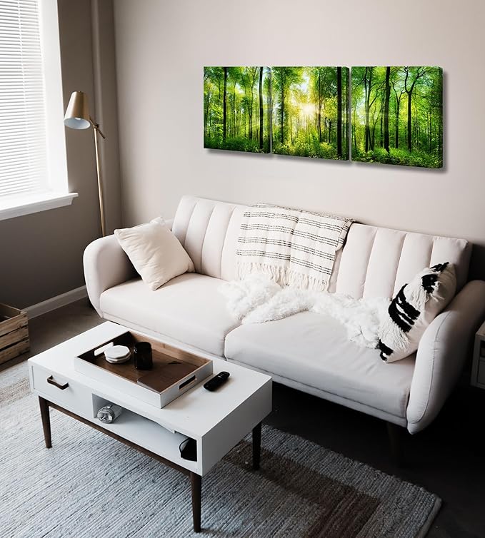 Lovely Home Essentials Forest Canvas Wall Art Decor Canvas Wall Art Decor - 3 Piece Set - Large Decorative & Modern Multi Panel Split Prints for Dining & Living Room, Kitchen, Bedroom & Offic