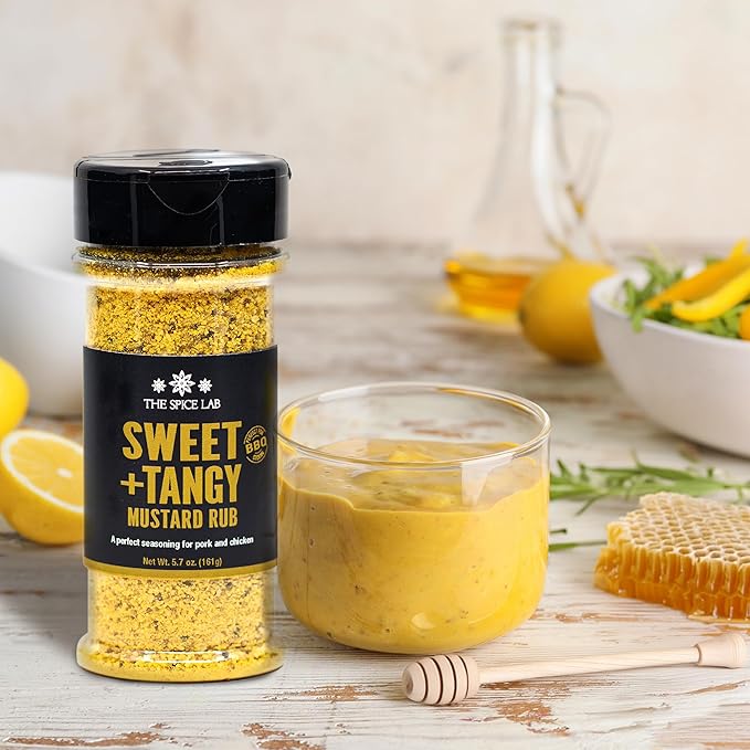 The Spice Lab Sweet + Tangy Mustard Rub - Perfect Harmony Of Honey Mustard Powder To Elevate Your Bbq And Dishes - Discover The Rich, Mustard Seasoning Blend For An Unmatched Gourmet Experience