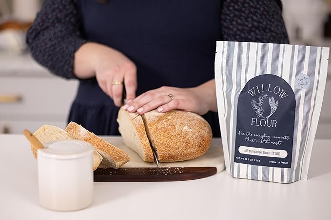Willow Flour - Authentic French T55 Wheat Flour for Baking, Fine milled, 2.2 (1kg) Bag