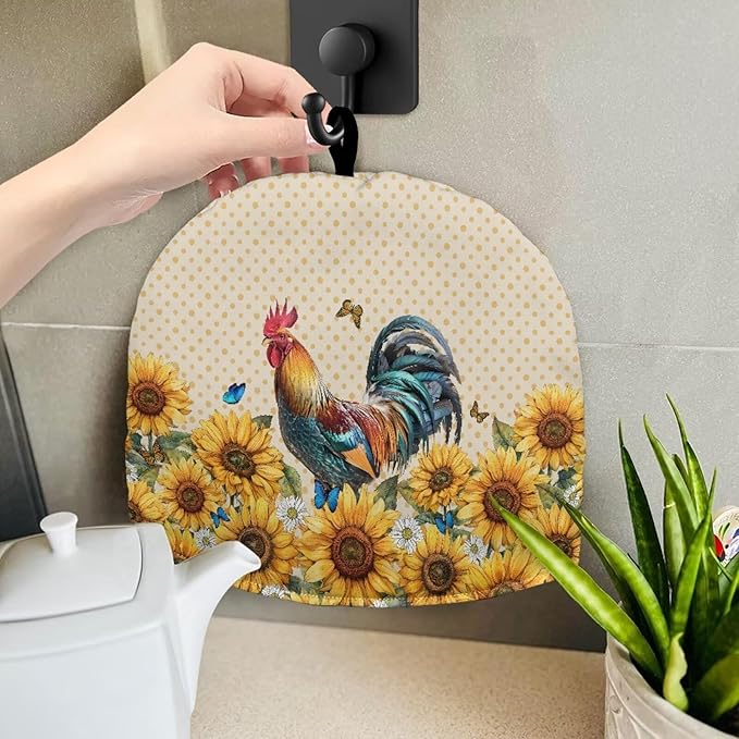 Sunflowers Chook Tea Cozy for Teapot Dome Teapot Cover Customized Teapot Covers Cozy for Teapot with Handle Dust Cover Kitchen Kettle Dust Cover Can Hung and Folded 竊늀range竊?"<div>