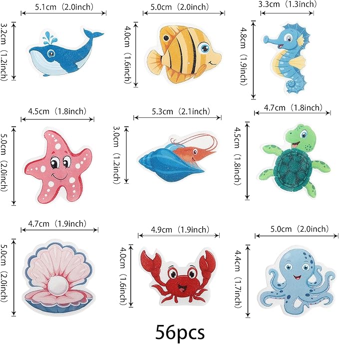 Rsstarxi 56 Pack Edible Ocean Animal Cupcake Toppers Sea Ocean Theme Birthday Cake Decorations Turtles Octopus Seahorse Cupcake Picks for Under the Sea Theme Baby Shower Birthday Party Decorations