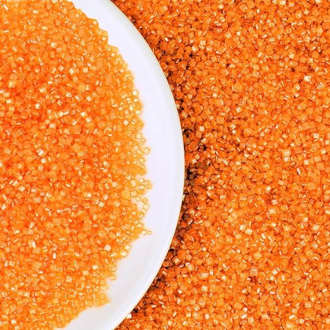 Orange Sprinkles, Orange Sanding Sugar for Cake Decorating, Sanding Crystal Sugar 130g/4.59oz, Cupcake, Cookie, Ice Cream and Donuts Toppings, Wedding, Birthday Party Supplies