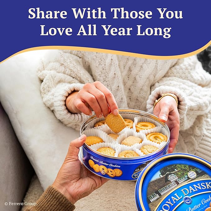 Royal Dansk Garden Cookie Collection & Danish Butter Cookies, 4-Pack, Includes Two 12 oz and Two 10.6 oz Tins