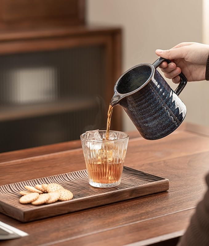 Pour Over Coffee Maker,Ceramic Coffee Maker With 40 pcs V60 Paper Filter竊?5oz/450ml Pour Over Coffee Dripper (Starry Blue, V02)