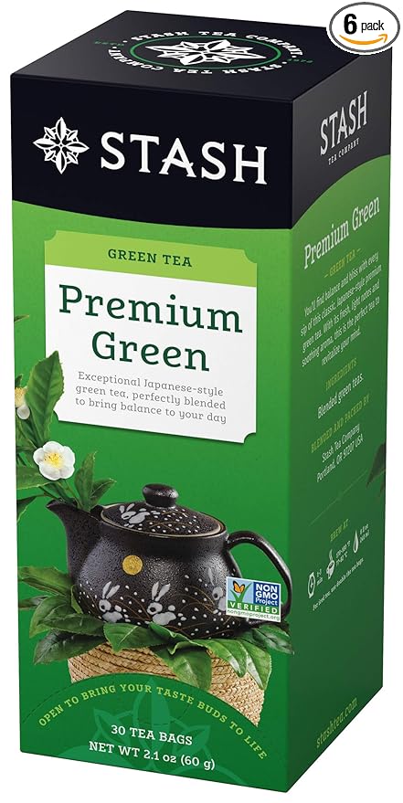 Stash Tea Premium Green Tea, 6 Boxes of 30 Tea Bags Each (180 Tea Bags Total)