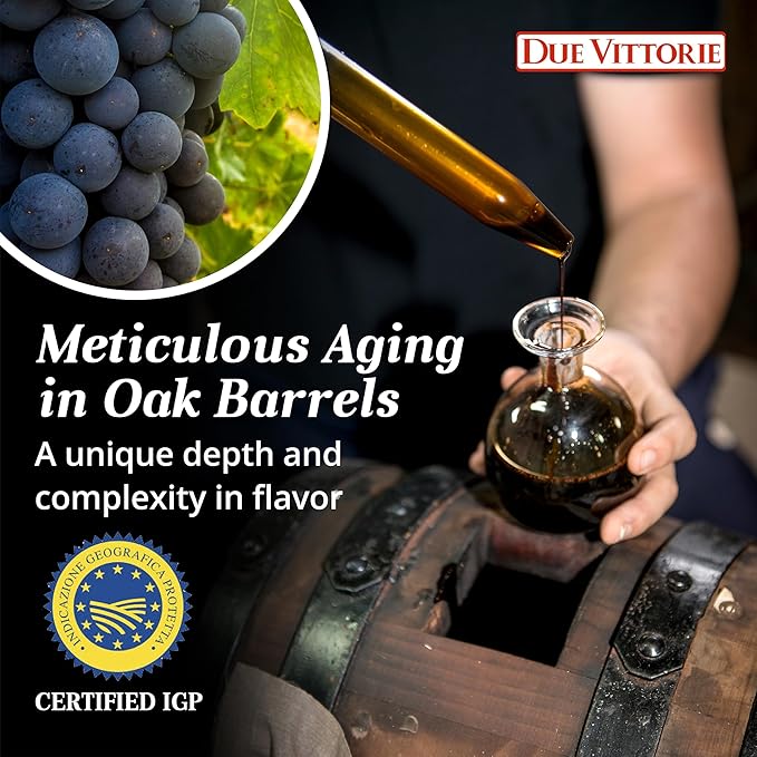 Due Vittorie Oro Gold Barrel Aged Balsamic Vinegar of Modena IGP - Special Edition, in Glass Decanter, Traditional Aged Balsamic Vinegar from Italy - 8.45 fl oz (250 ml)