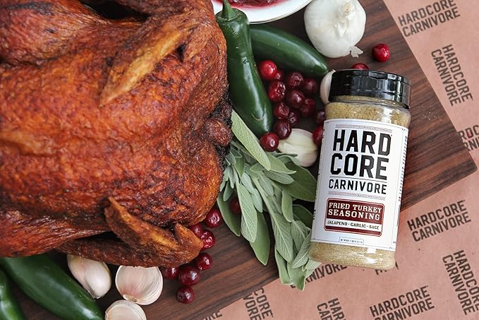 Hardcore Carnivore Limited Edition Fried Turkey Seasoning (11 oz Shaker) Texas-Made Blend for Turkey, Chicken Wings, Pot Pie and More